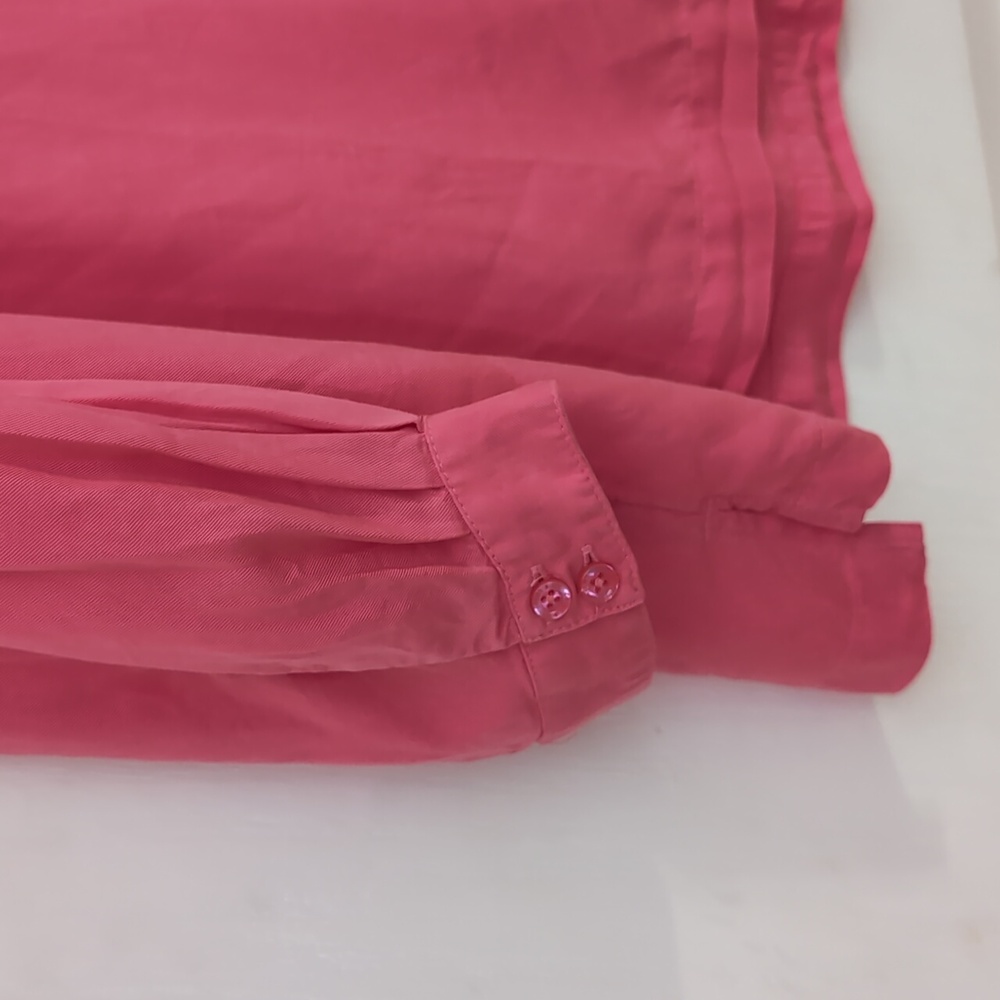 Crown & Ivy Coral Pink Ruffle Neck Blouse. Size Petite Large. NEW $64 - Picture 3 of 11